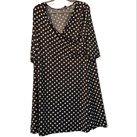 East Adeline Dresses & Skirts - East Adeline Polka-dot Faux Wrap dress